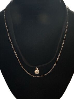 TWO TIER CHOKER NECKLACE WITH SOLITAIRE RHINESTONE